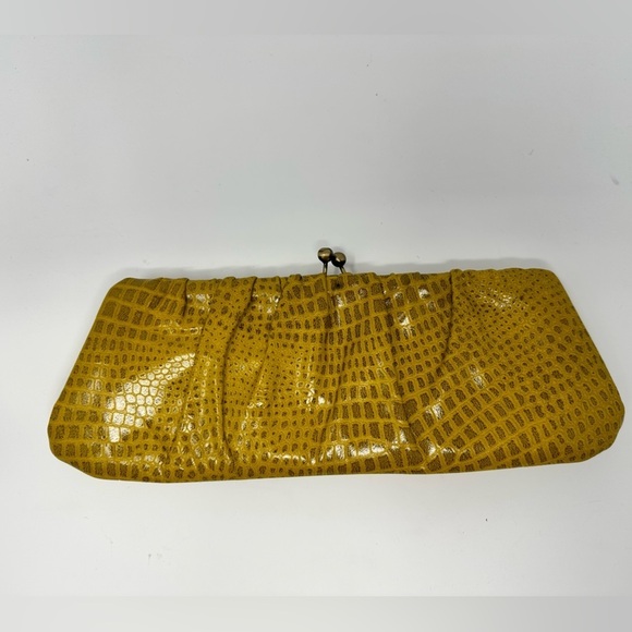 Vintage Yellow Leather Santi Clutch with Dust bag - Picture 1 of 7